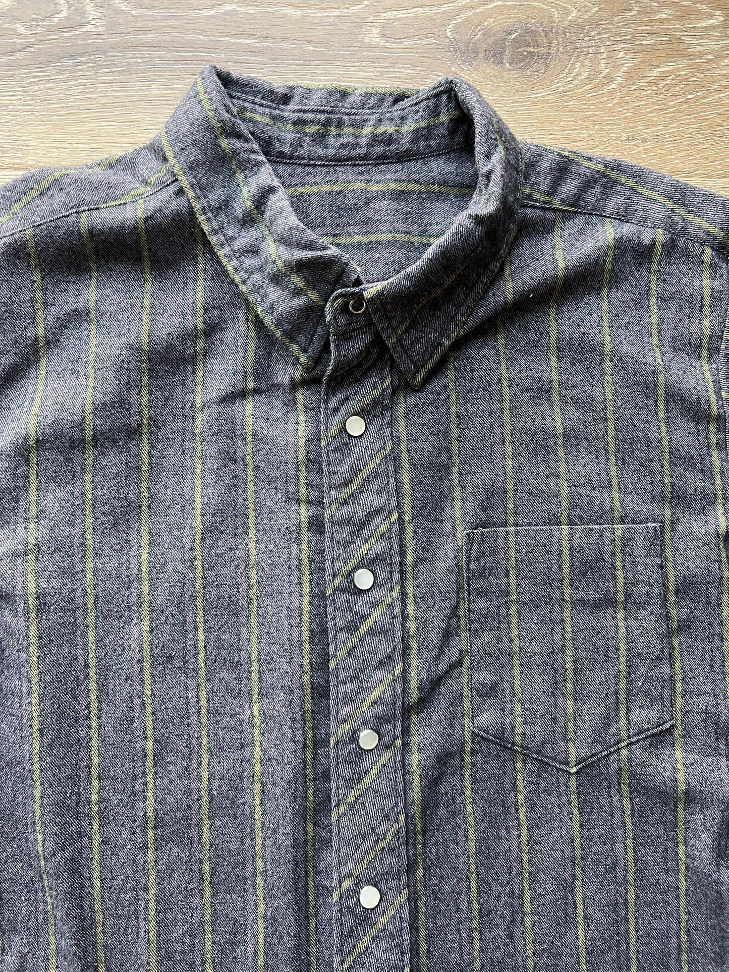 Pearl Snap Stripe Flannel Shirt XL/XXL